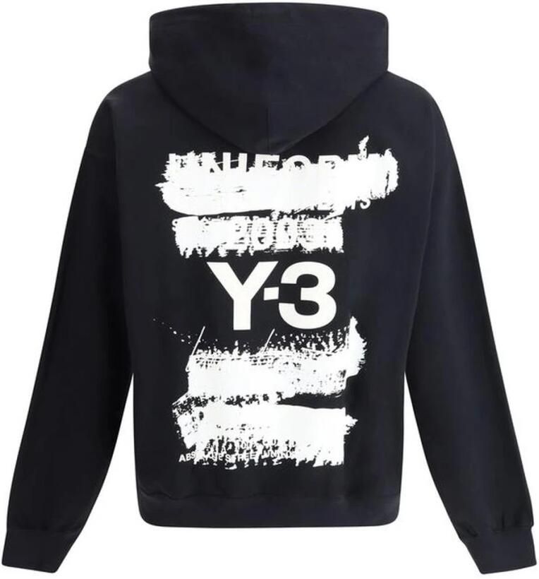 Y-3 Maxi Print Katoenen Hoodie met Trekkoord Black Heren - Foto 3