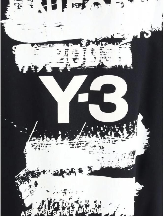 Y-3 Maxi Print Katoenen Hoodie met Trekkoord Black Heren - Foto 4