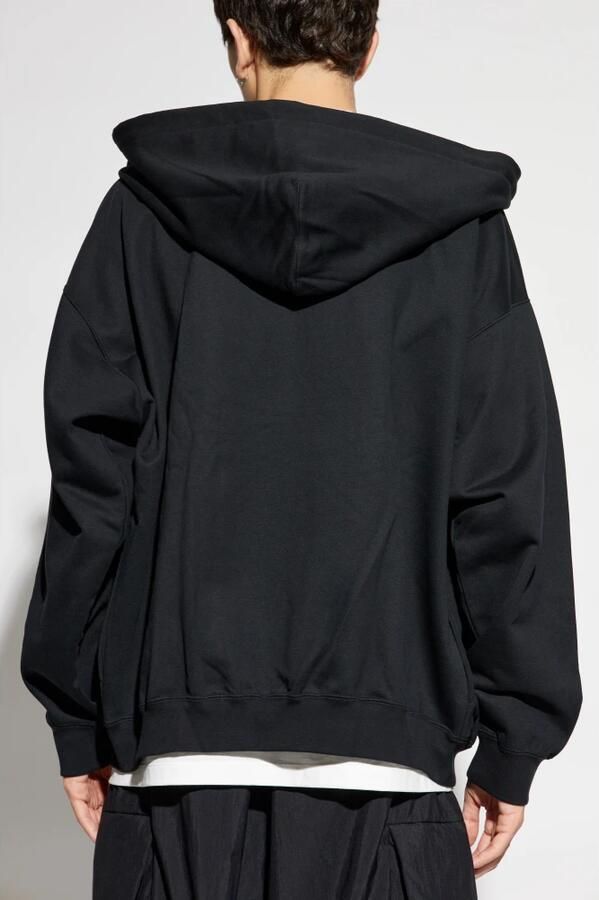 Y-3 Contrasterend Logo Volledige Rits Hoodie Black Heren - Foto 12