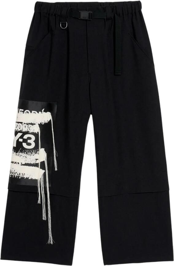 Y-3 Broek met verstelbare taille en zijsplitten Black Heren - Foto 7
