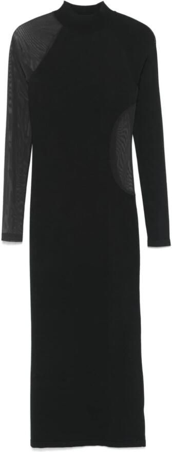 Y-3 Zwarte Gebreide Lange Mouw Jurk Black Dames - Foto 7
