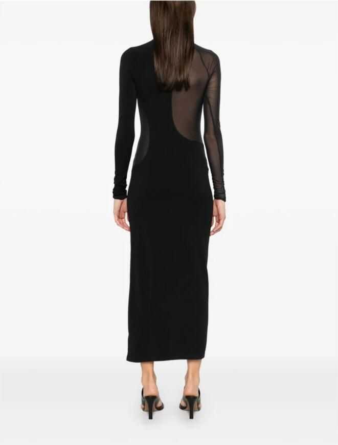Y-3 Zwarte Gebreide Lange Mouw Jurk Black Dames - Foto 5