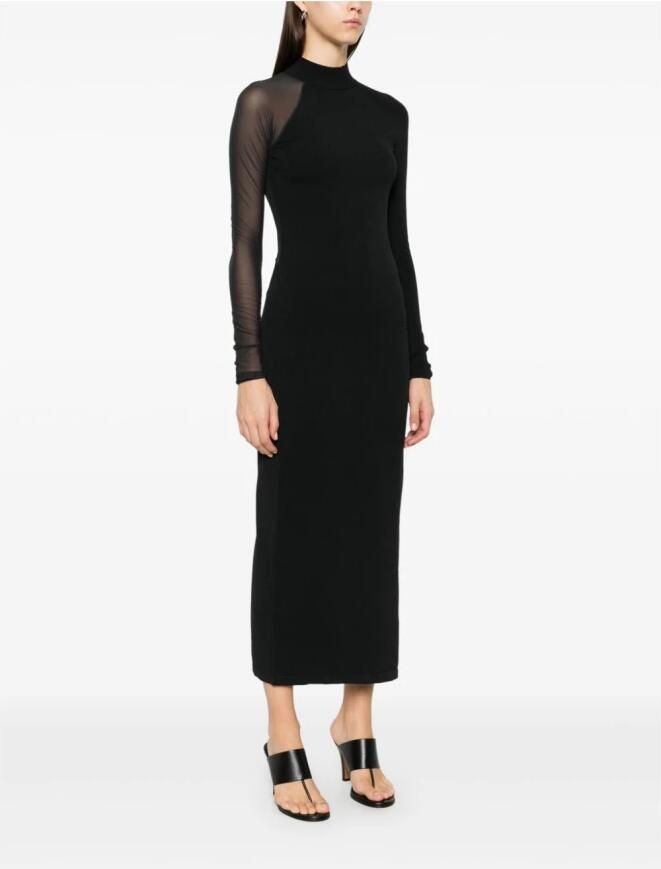 Y-3 Zwarte Gebreide Lange Mouw Jurk Black Dames - Foto 6