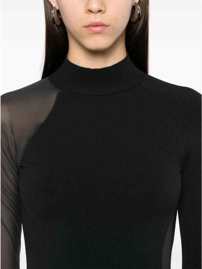 Y-3 Zwarte Gebreide Lange Mouw Jurk Black Dames - Foto 2