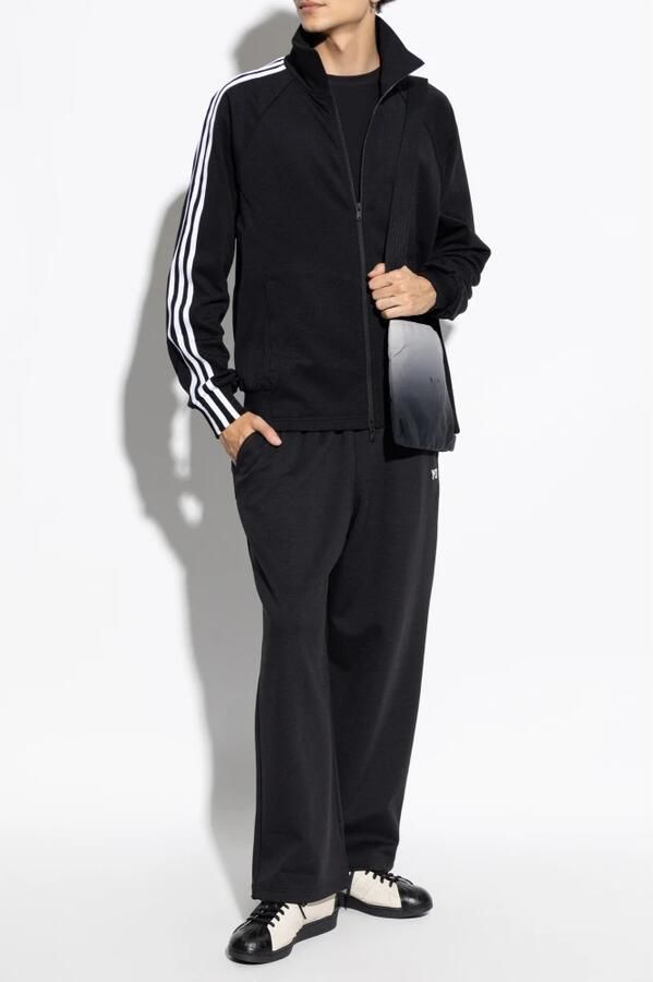 Y-3 Contrasterend Logo Volledige Rits Hoodie Black Heren - Foto 13