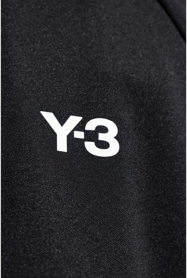 Y-3 Contrasterend Logo Volledige Rits Hoodie Black Heren - Foto 7