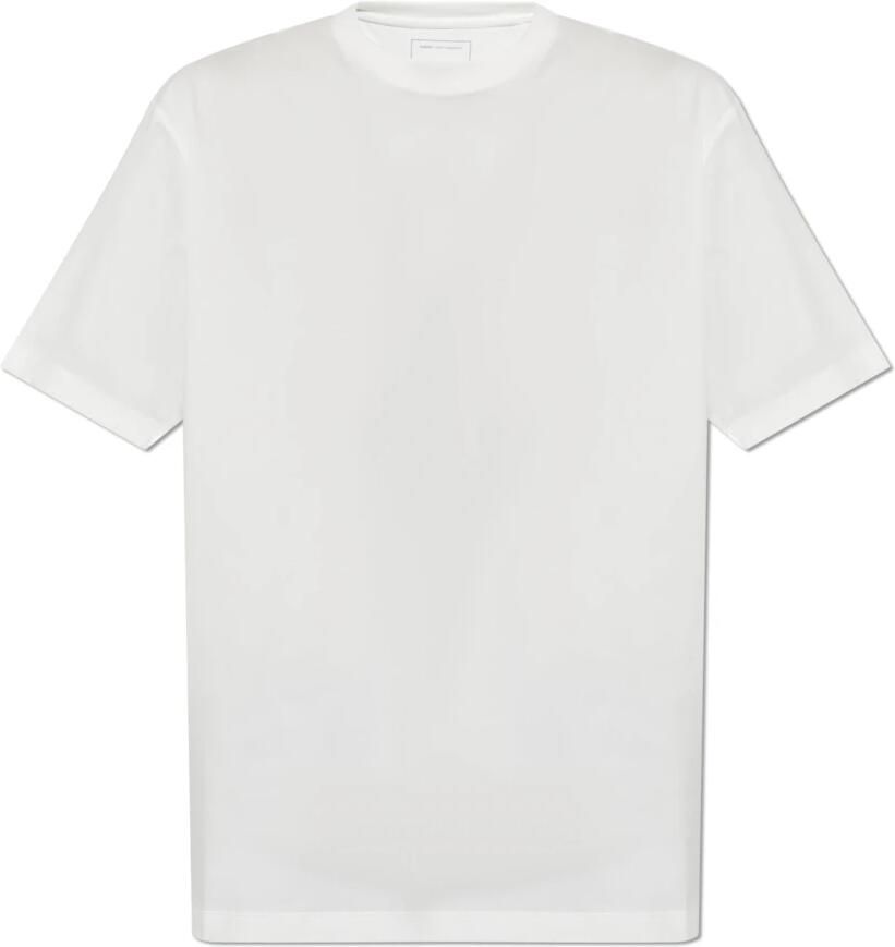 Y-3 Logo Print Crewneck T-Shirt White Heren