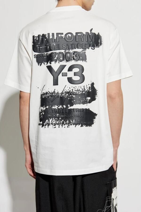 Y-3 Logo Print Crewneck T-Shirt White Heren - Foto 5