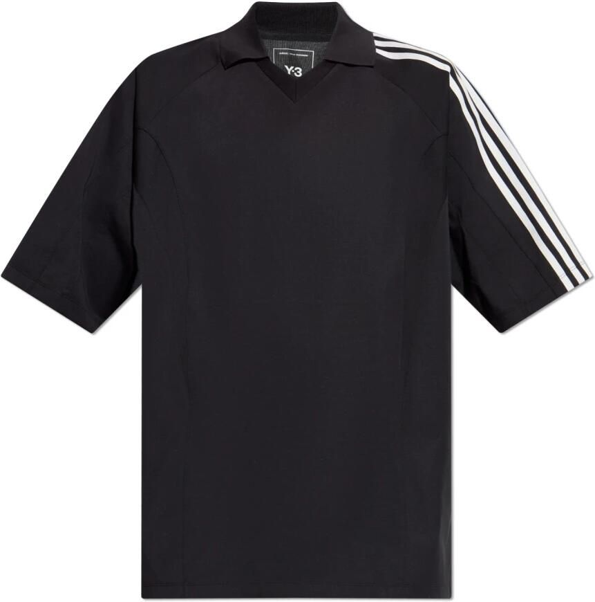 Y-3 Handtekening Drie Strepen Polo Shirt Black Heren - Foto 2