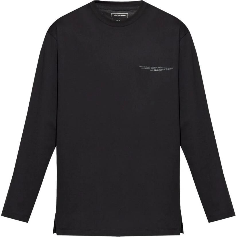 Y-3 Zwarte Katoenen Sweater met Logo Print Black Heren