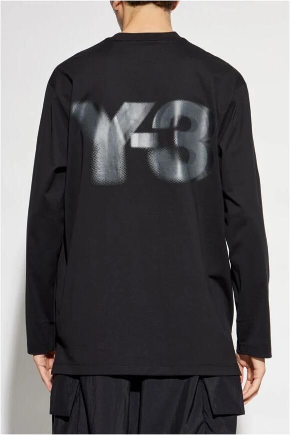 Y-3 Zwarte Katoenen Sweater met Logo Print Black Heren - Foto 6