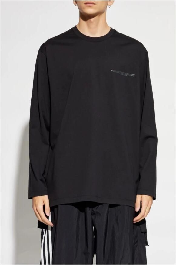 Y-3 Zwarte Katoenen Sweater met Logo Print Black Heren - Foto 7