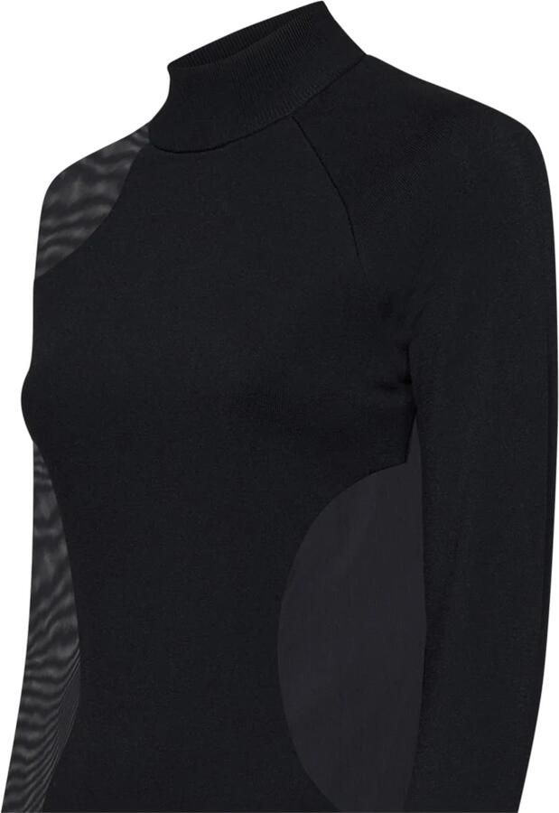 Y-3 Zwart Geribbelde Coltrui met Mesh Inzetstukken Black Dames - Foto 2