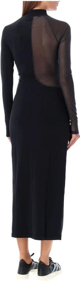 Y-3 Zwarte Gebreide Lange Mouw Jurk Black Dames - Foto 8