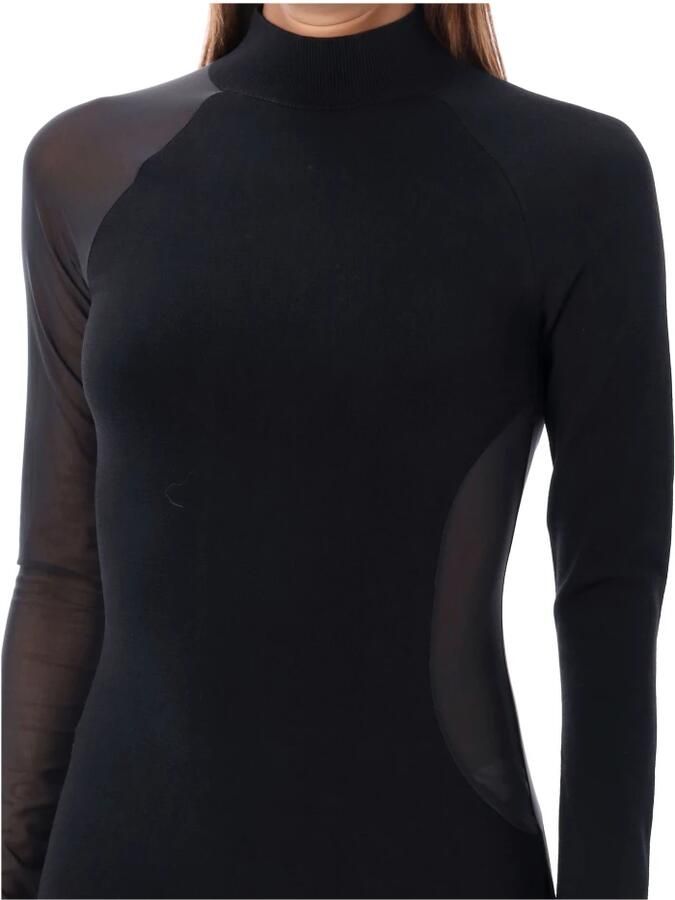 Y-3 Zwarte Gebreide Lange Mouw Jurk Black Dames - Foto 3