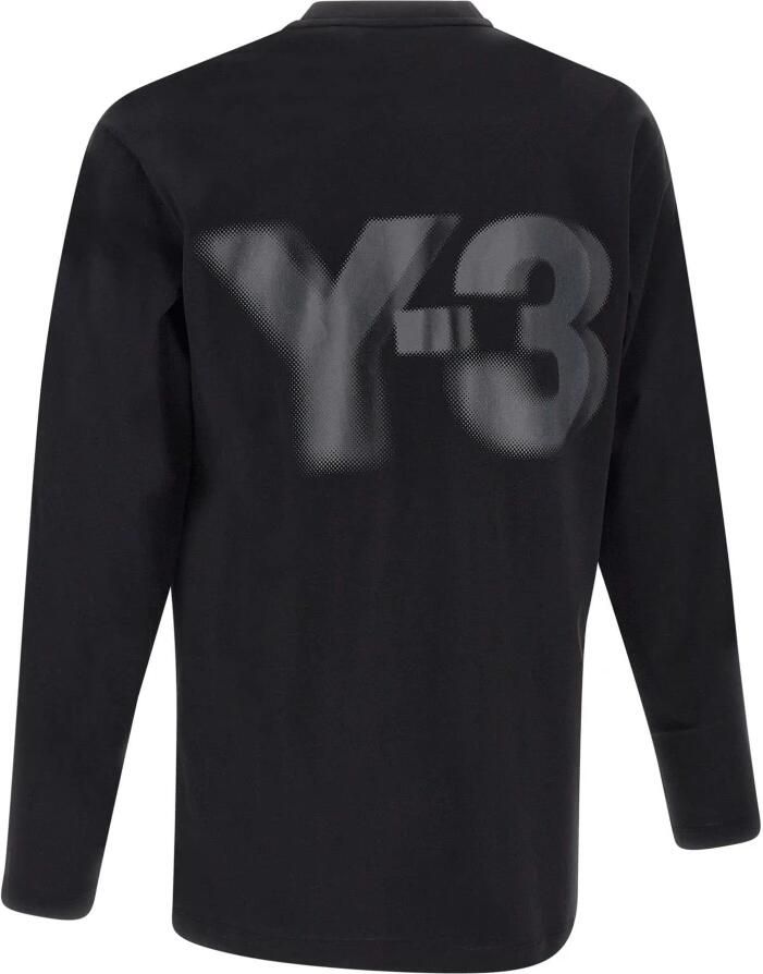 Y-3 Zwarte Katoenen Sweater met Logo Print Black Heren - Foto 3