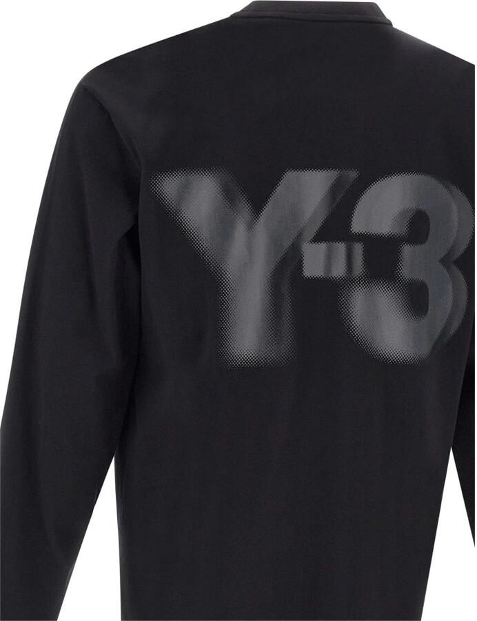Y-3 Zwarte Katoenen Sweater met Logo Print Black Heren - Foto 4