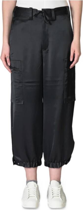 Y-3 Zijden Cargo Broek Stijlvol en Comfortabel Zwart Dames