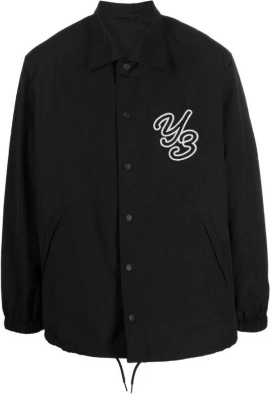 Y-3 Zwart Shirtjack met Geborduurd Logo Zwart Heren