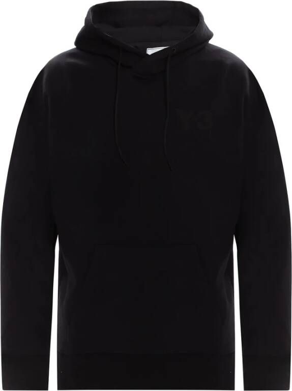 Y-3 Zwarte hoodie met logo print Zwart Heren