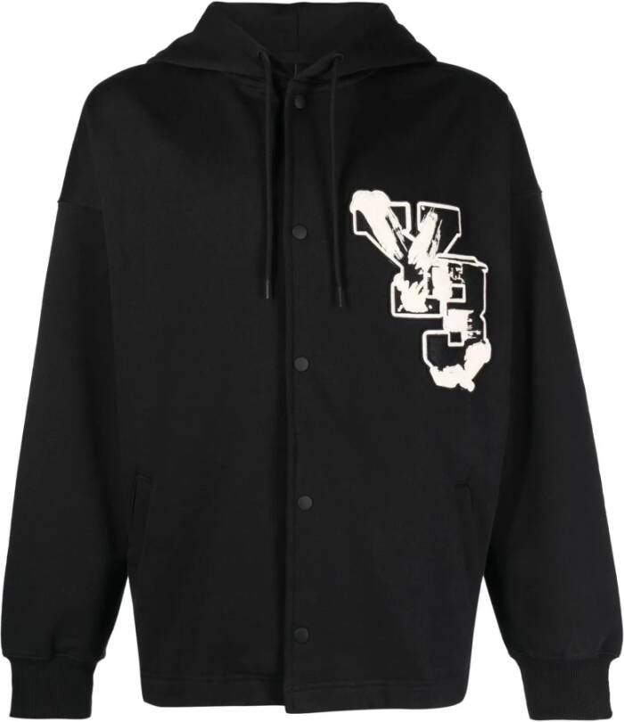 Y-3 Zwarte katoenen hoodie Black Heren