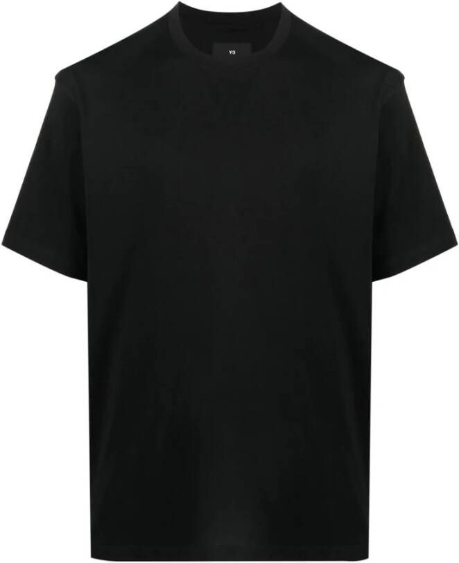 Y-3 Zwart Katoenen T-shirt met Logo Patch Black Heren