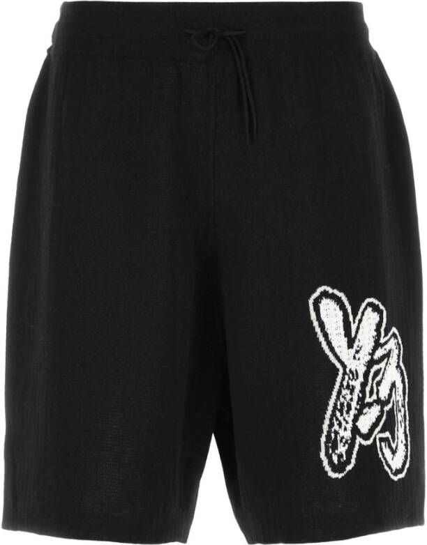 Y-3 Zwarte polyester blend Bermuda shorts Zwart Heren
