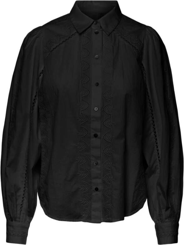 Y.A.S blouse van biologisch katoen zwart