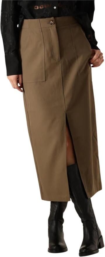 Y.A.S. Dames Rokken Yascappa Hw Ankle Skirt Bruin - Foto 7