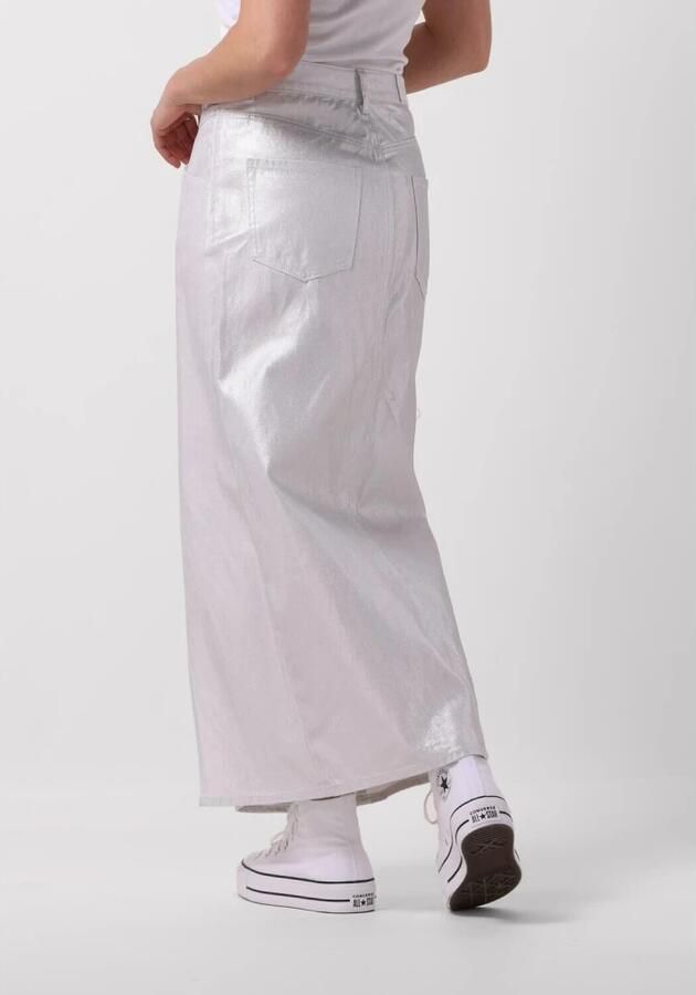 Y.A.S. Dames Rokken Yassilva Denim Hw Midi Skirt Zilver - Foto 2