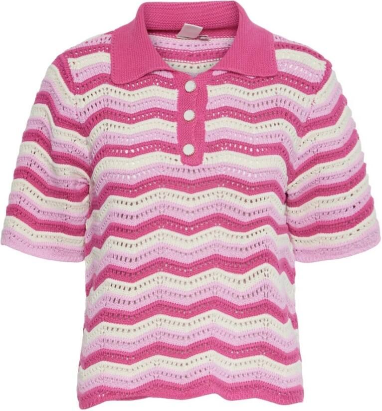 Y.A.S. Dames Tops & T-shirts Yasfuro Ss Knit Top Roze
