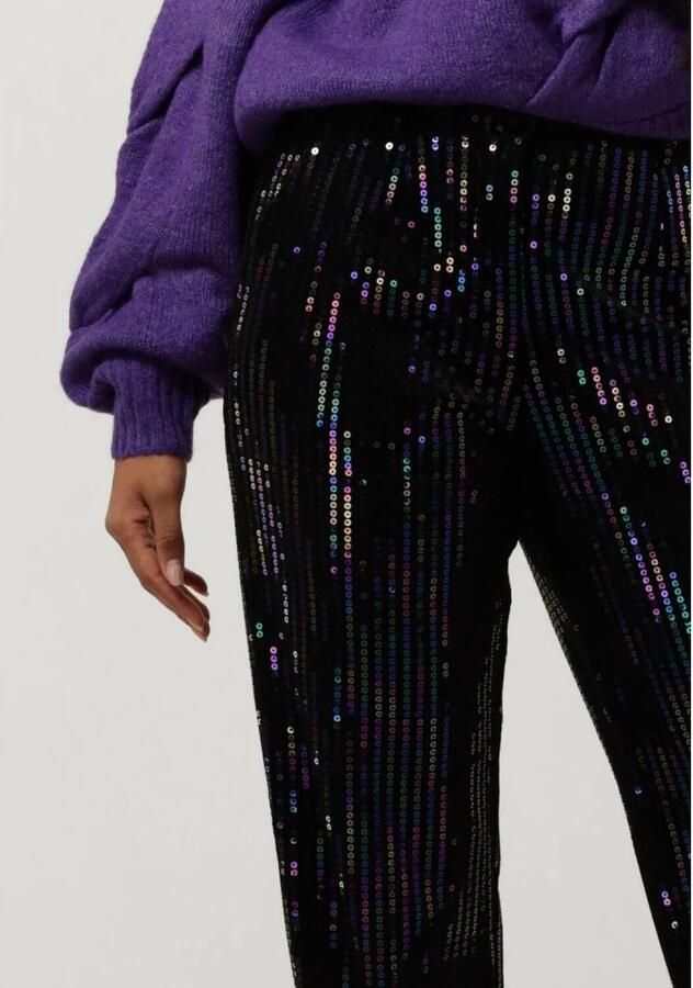 Y.A.S. Dames Broeken Yaseliva Sequin Hw Straight Pant Zwart - Foto 4