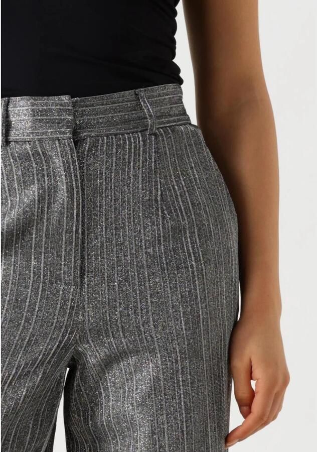 Y.A.S gestreepte high waist straight fit broek zilver YASKAMO - Foto 5
