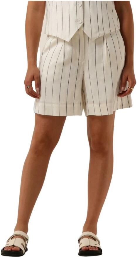 Y.A.S gestreepte high waist straight fit short YASALIVA ecru - Foto 3