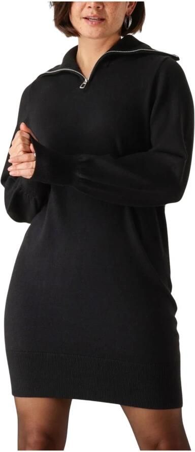 Y.A.S. Dames Jurken Yasshanti Ls Zip Knit Dress Zwart - Foto 7