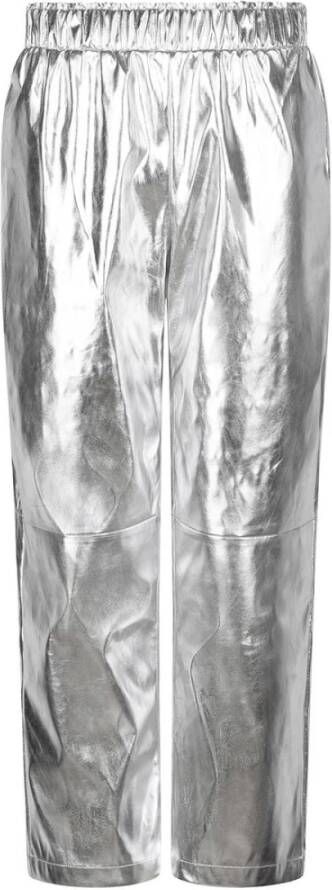 Ydence zilver metallic straight fit broek Everly zilver