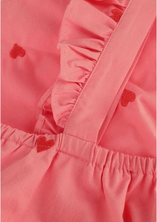 Ydence top Flores met hartjes en borduursels roze rood