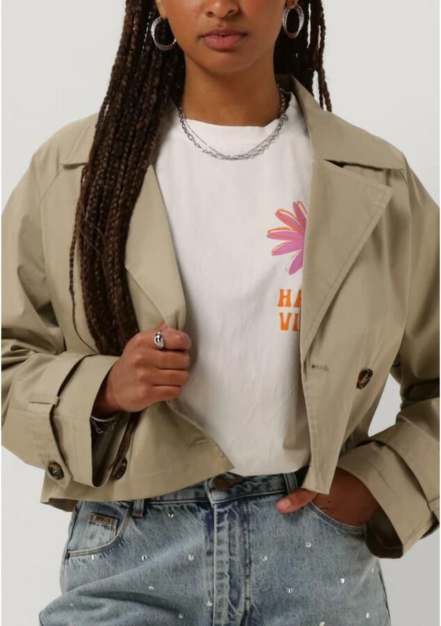 Ydence Khaki Winterjas Trendy Stijl Beige Dames