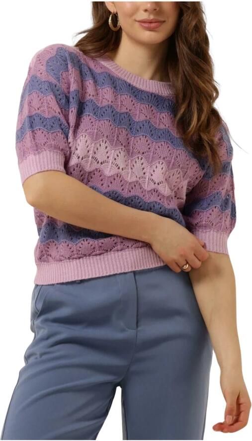 YDENCE Dames Tops & T-shirts Knitted Top Selah Paars - Foto 3