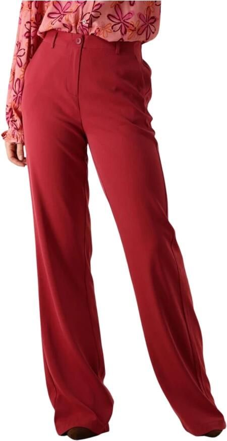 Ydence high waist wide leg pantalon Solange Tall donkerrood - Foto 5