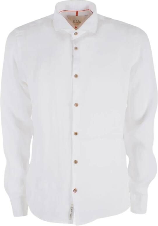 YES ZEE Linnen Casual Overhemd Klassieke Stijl White Heren