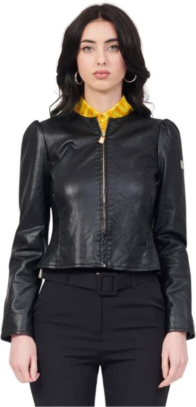 YES ZEE Leather Jackets Black Dames