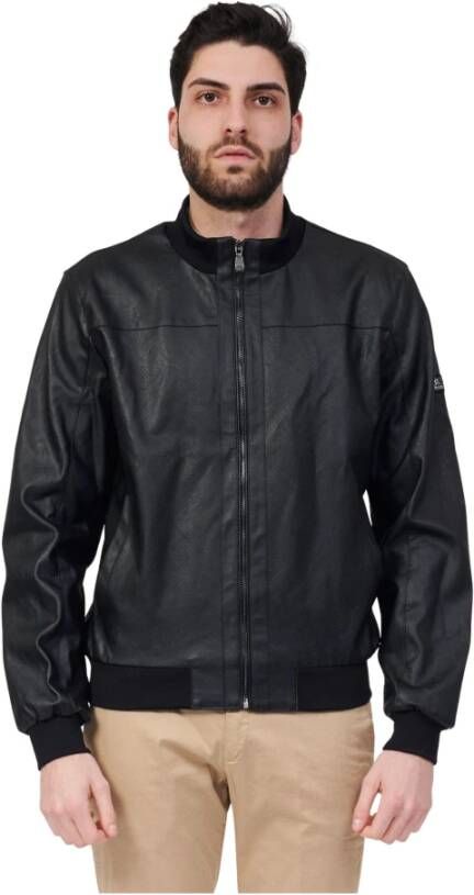 YES ZEE Heren Faux Leren Jas Klassiek Ontwerp Black Heren