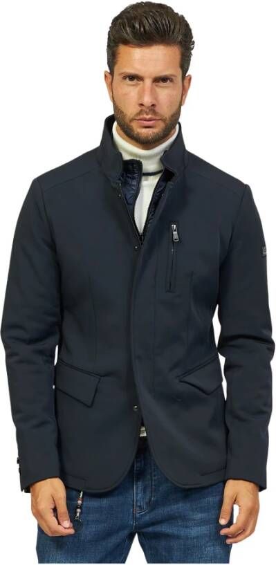 YES ZEE Elegante Blauwe Herenjas met Binnen Vest Blauw Heren