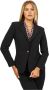 YES ZEE Klassieke Jas met Revers en Knoop Black Dames - Thumbnail 1