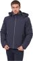 YES ZEE Korte Soft Shell Jas met Afneembare Capuchon Blue Heren - Thumbnail 1
