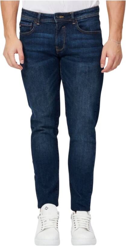 YES ZEE Donker Denim Basic 5-Pocket Heren Jeans Blue Heren