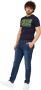 YES ZEE Slim-Fit Chino-Style Jeans met Stijlvolle Applicatie Blue Heren - Thumbnail 4