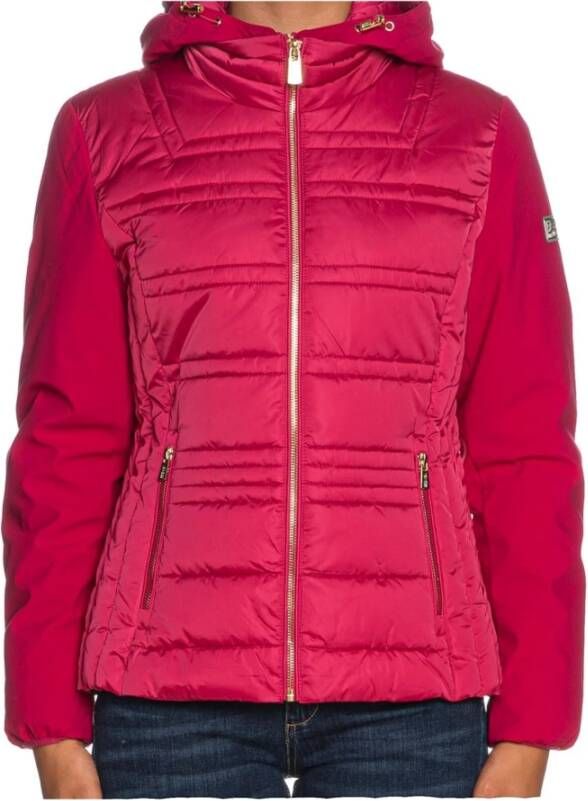 YES ZEE Korte Glanzende Dames Pufferjas Rood Dames