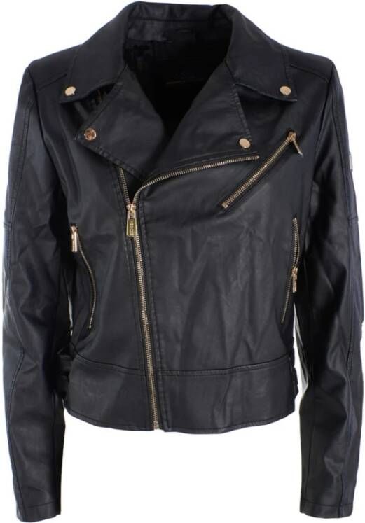 YES ZEE Leather Jackets Zwart Dames